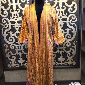 Indian multi stripe colorful print maxi duster